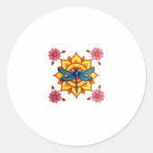 Psychedelic Sacred Geometry Mandala Insect Nature  Runder Aufkleber (Vorderseite)