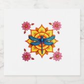 Psychedelic Sacred Geometry Mandala Insect Nature  Schaumweinetikett (Einzelnes Label)