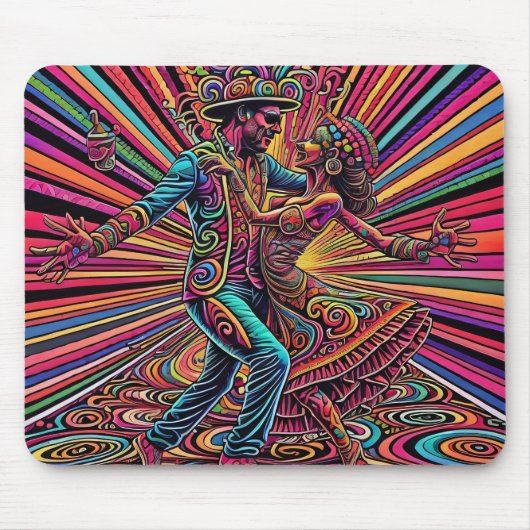 Psychedelic Salsa Tango Tanzkunst Mousepad (Vorne)