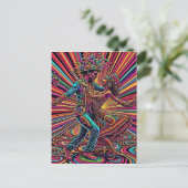 Psychedelic Salsa Tango Tanzkunst Postkarte (Stehend Vorderseite)