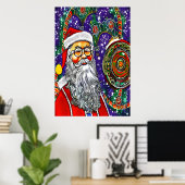 Psychedelic Santa Claus Art | AI Art Poster (Heimbüro)