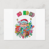 Psychedelic Santa Feiertagspostkarte (Vorderseite)