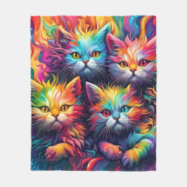 Psychedelic Sassy Kitten Fleecedecke