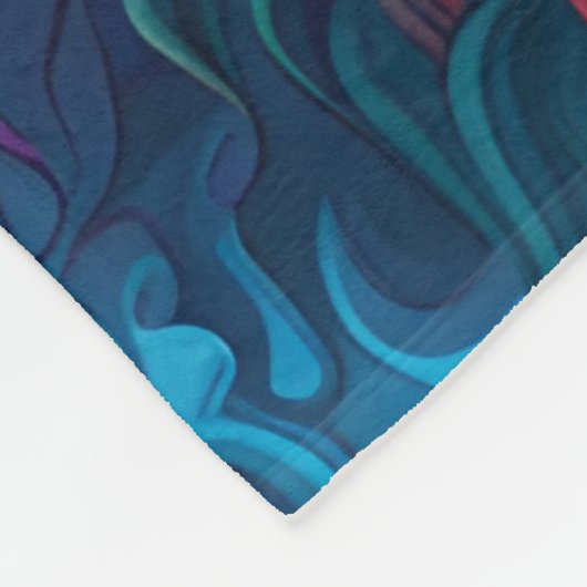 Psychedelic Sassy Kitten Fleecedecke (Ecke)