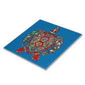Psychedelic Sea Turtle Art Keramik Tile Fliese (Seite)