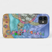Psychedelic Sea Turtle Seepferd Art Case-Mate iPhone Hülle (Rückseite (Horizontal))