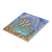 Psychedelic Sea Turtle Seepferd Art Fliese (Seite)
