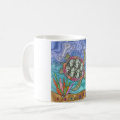 Psychedelic Sea Turtle Seepferd Art Kaffeetasse (Vorderseite Links)