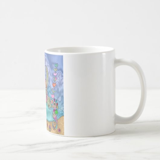 Psychedelic Sea Turtle Seepferd Art Kaffeetasse (Rechts)