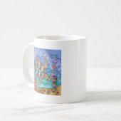 Psychedelic Sea Turtle Seepferd Art Kaffeetasse (Vorderseite Links)
