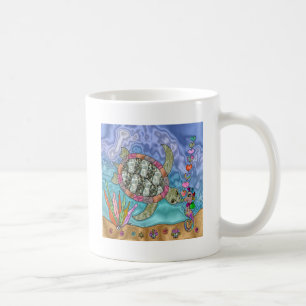 Psychedelic Sea Turtle Seepferd Art Kaffeetasse