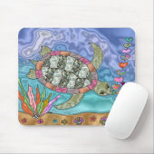 Psychedelic Sea Turtle Seepferd Art Mousepad (Mit Mouse)