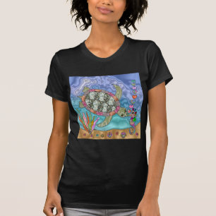 Psychedelic Sea Turtle Seepferd Art T-Shirt