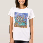Psychedelic Sea Turtle Seepferd Art T-Shirt (Vorderseite)