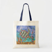 Psychedelic Sea Turtle Seepferd Art Tote Beutel Tragetasche (Vorne)