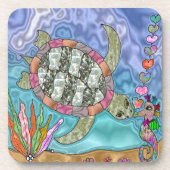 Psychedelic Sea Turtle Seepferd Art Untersetzer (Vorderseite)