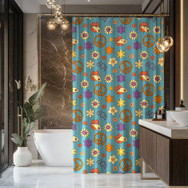 Psychedelic Shower Curtain Retro Pastel Mood Duschvorhang