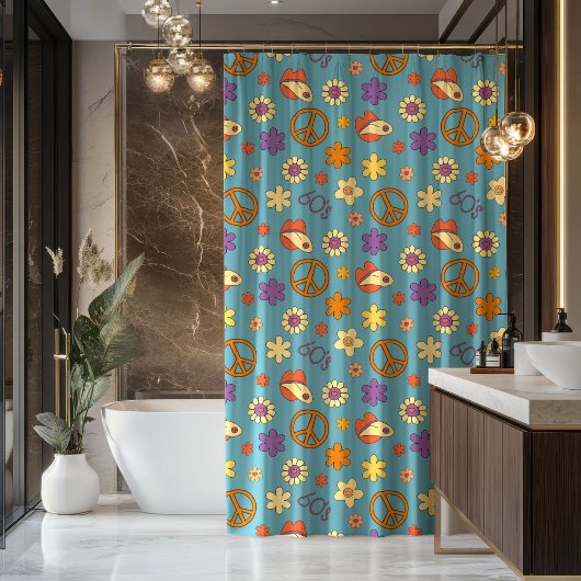Psychedelic Shower Curtain Retro Pastel Mood Duschvorhang