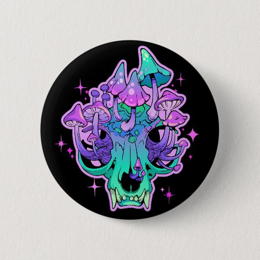 Psychedelic skull button (Vorderseite)
