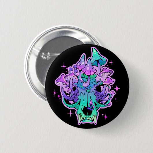Psychedelic skull button (Vorne & Hinten)