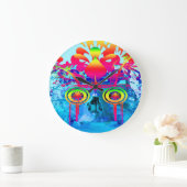 Psychedelic Skull Große Wanduhr (Zuhause)