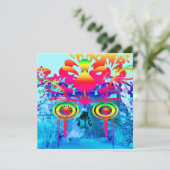 Psychedelic Skull Karte (Stehend Vorderseite)