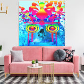 Psychedelic Skull Leinwanddruck (Insitu (Wohnzimmer))
