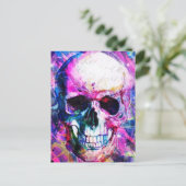 Psychedelic Skull Postcard Postkarte (Stehend Vorderseite)