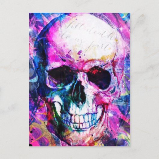 Psychedelic Skull Postcard Postkarte (Vorderseite)