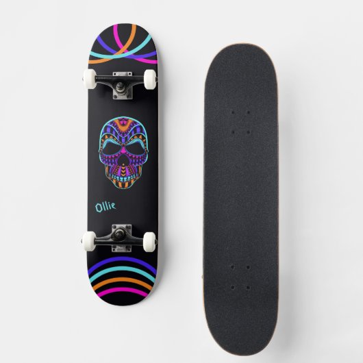 Psychedelic Skull Skateboard (Vorderseite)