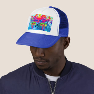 Psychedelic Skull Trucker Hat Truckerkappe
