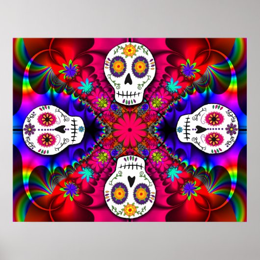 Psychedelic Skulls Poster (Vorne)