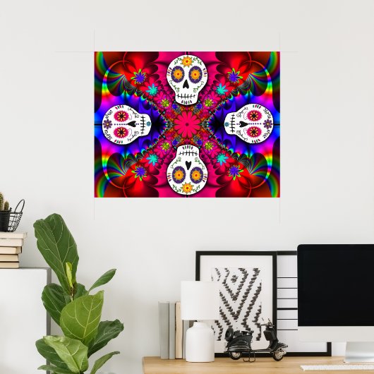 Psychedelic Skulls Poster (Heimbüro)
