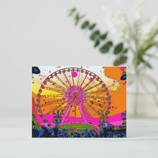 Psychedelic Sky Wheel Postkarte (Stehend Vorderseite)