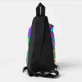 Psychedelic Sling Backpack with Neon Swirl Pattern Crossbody Bag (Rückseite)