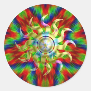 Psychedelic Solar Sun Sticker