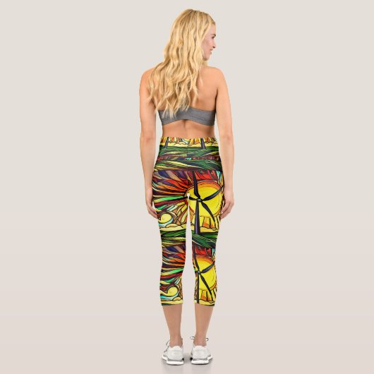 Psychedelic Solar und Wind Power Capri Leggings (Rückseite)