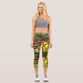 Psychedelic Solar und Wind Power Capri Leggings