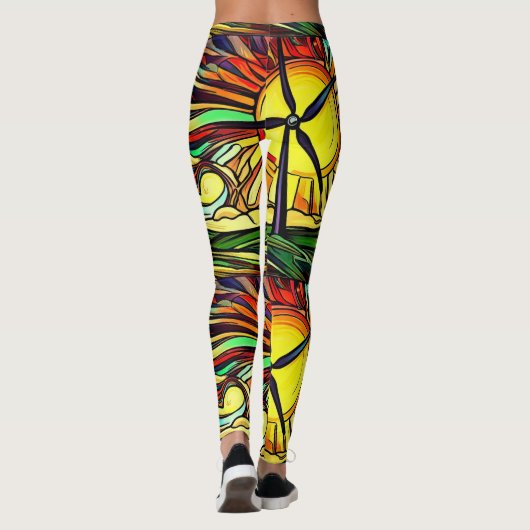 Psychedelic Solar und Wind Power Leggings (Rückseite)