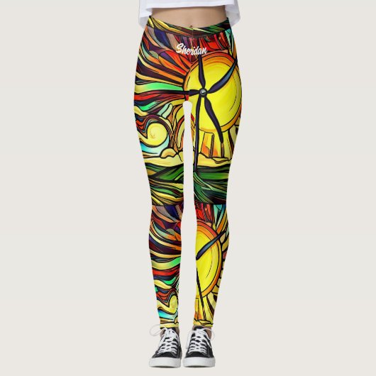 Psychedelic Solar und Wind Power Leggings (Vorderseite)