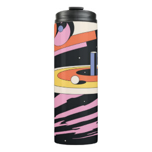Psychedelic Space Abstract Illustration, Geometric Thermosbecher