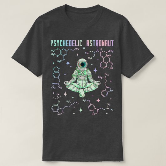 Psychedelic Space Astronaut Psychonaut T-Shirt (Design vorne)