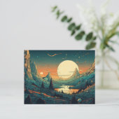 Psychedelic Space-Banner Postkarte (Stehend Vorderseite)