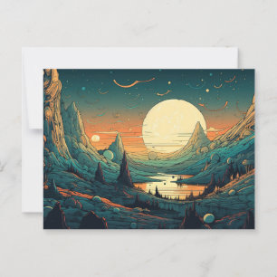Psychedelic Space-Banner Postkarte
