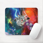 Psychedelic Space Cat Mauspad (Mit Mouse)