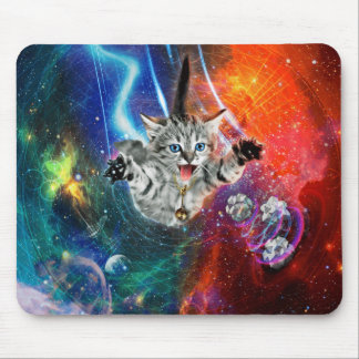 Psychedelic Space Cat Mauspad