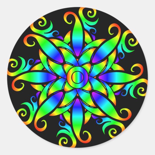 Psychedelic Sphere Spiral Runder Aufkleber (Vorderseite)