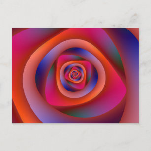 Psychedelic Spiral Labyrinth Post Card Postkarte