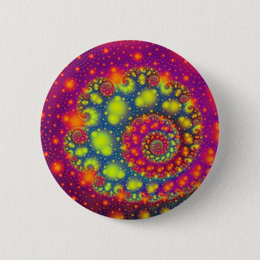 Psychedelic Spiral Neon Decorative Abstrakt Art Button (Vorderseite)