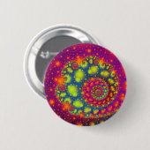Psychedelic Spiral Neon Decorative Abstrakt Art Button (Vorne & Hinten)